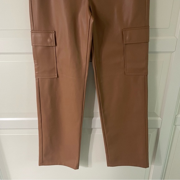 PISTOLA Cassie Brown Faux-Leather Cargo Pants 20981 - Picture 5 of 11